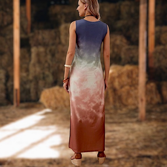 TIE DYE SLEEVELESS MAXI DRESS - Picture 3 of 6